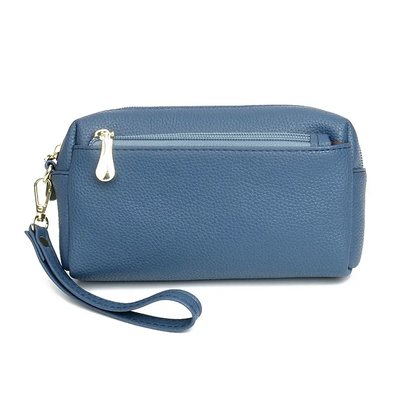Blue Women's Cosmetic Phone Purse with Strap - Image 3