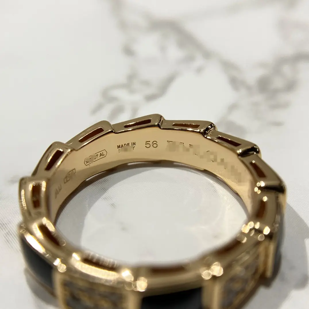 Rose Gold Mother of Pearl Snake Bone Ring - Image 23