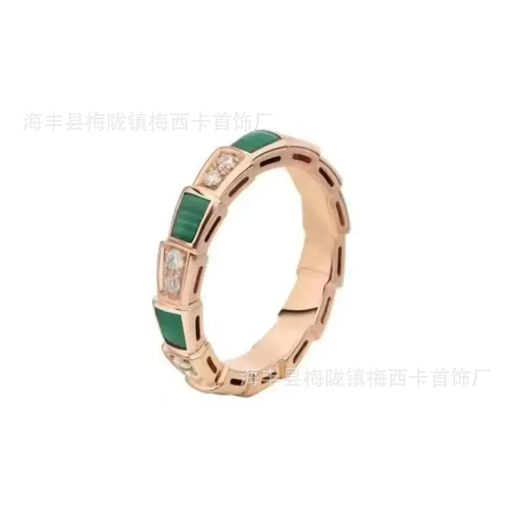 Rose Gold Mother of Pearl Snake Bone Ring - Image 14
