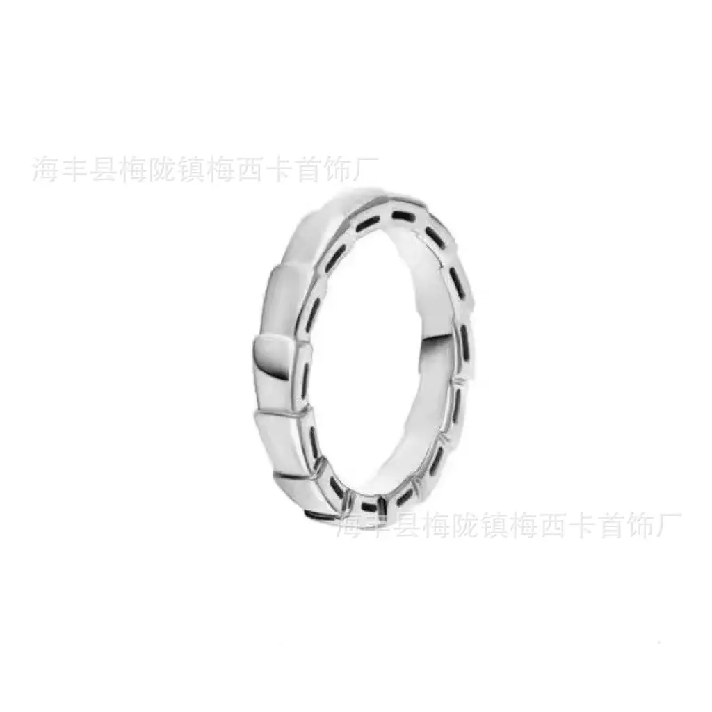 Rose Gold Mother of Pearl Snake Bone Ring - Image 15