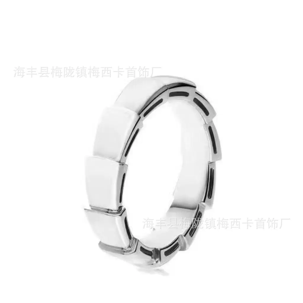 Rose Gold Mother of Pearl Snake Bone Ring - Image 16
