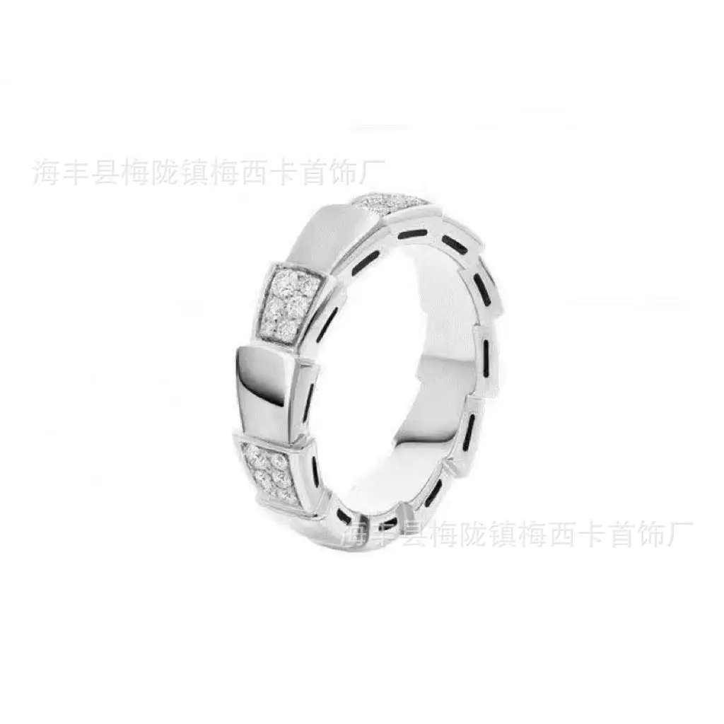 Rose Gold Mother of Pearl Snake Bone Ring - Image 18