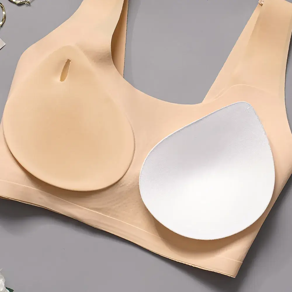 FASHION Seamless Cross-Layer Sports Bra White Beige - Image 7