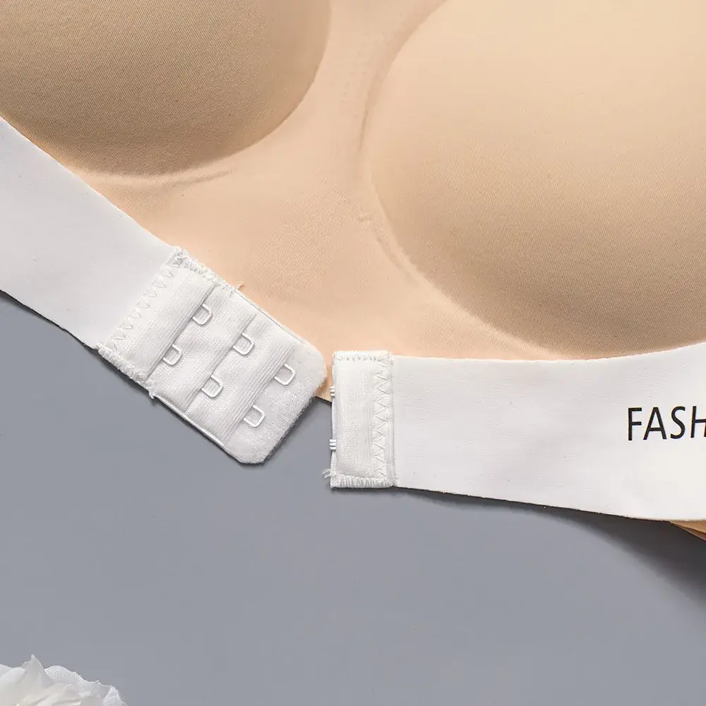 FASHION Seamless Cross-Layer Sports Bra White Beige - Image 8