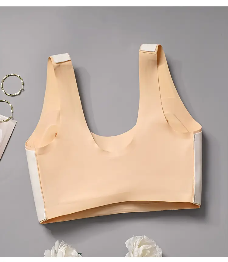 FASHION Seamless Cross-Layer Sports Bra White Beige — feature 10