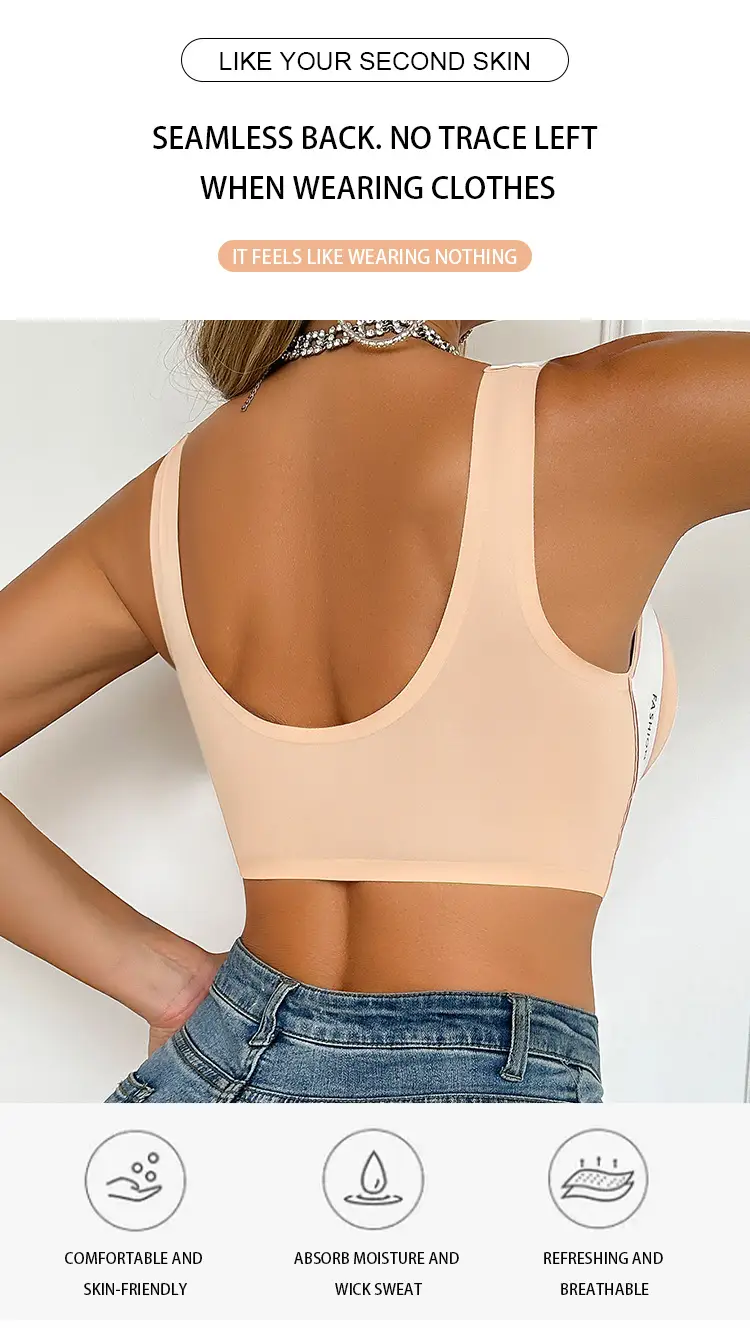 FASHION Seamless Cross-Layer Sports Bra White Beige — feature 2