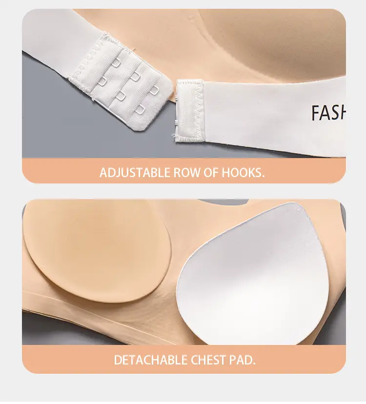 FASHION Seamless Cross-Layer Sports Bra White Beige — feature 5