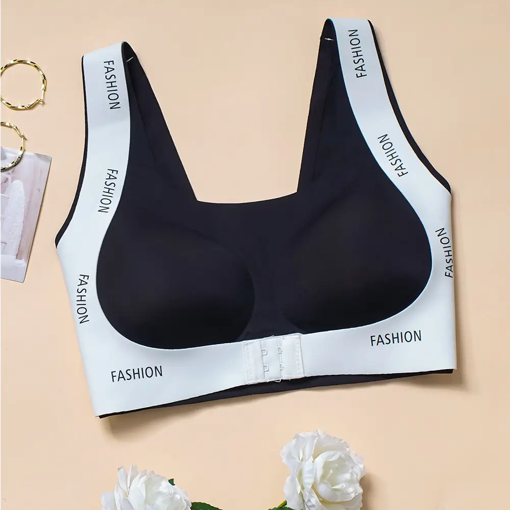 FASHION Seamless Cross-Layer Sports Bra White Beige — feature 9