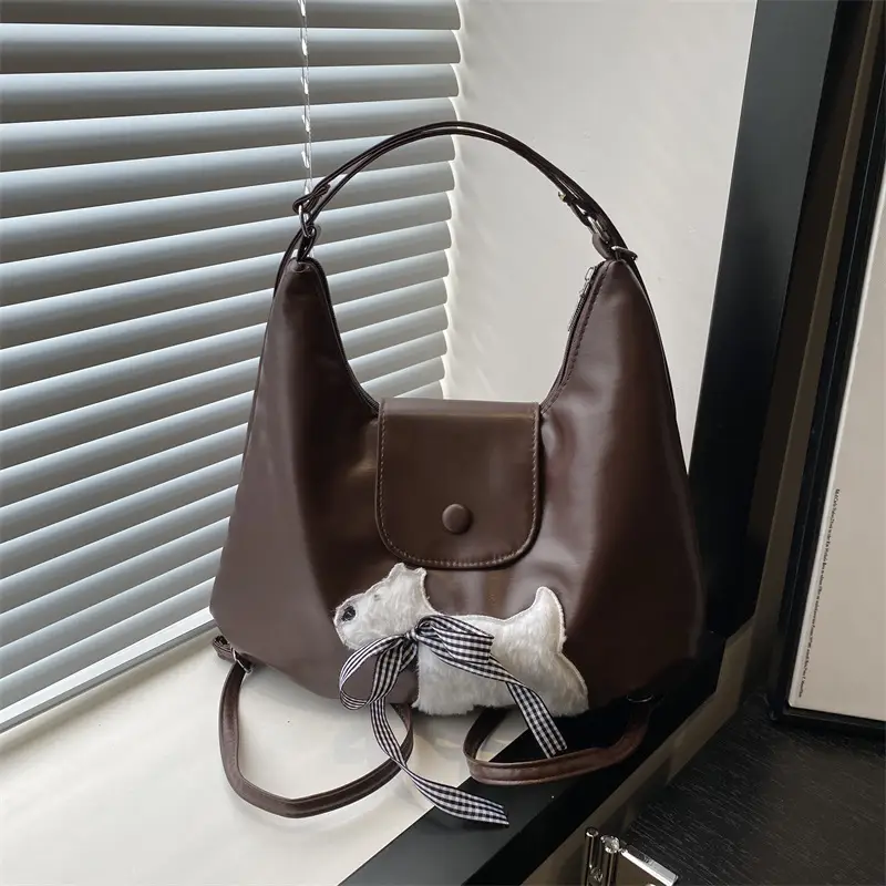 Women's Retro Crossbody Bag Brown Large Capacity - Image 2