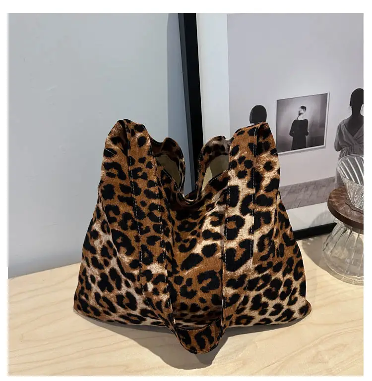 Leopard Print Large Shoulder Bag for Women - Image 3