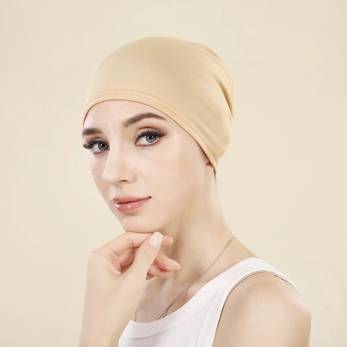 Muslim Turban Cap for Women Solid Color Base Cap - Image 5