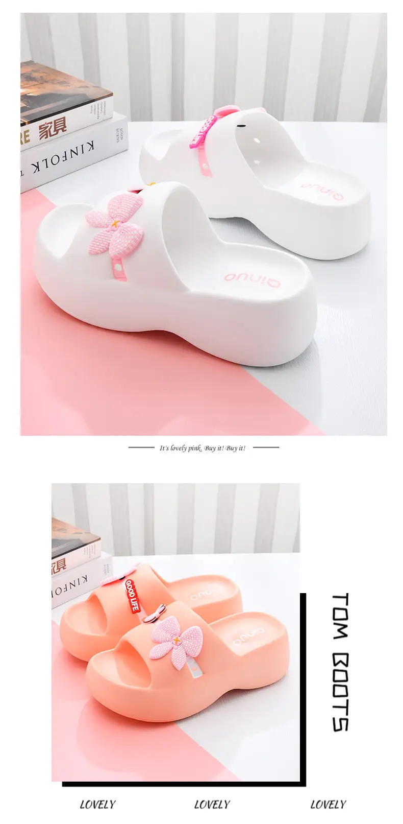 New Slippers Women's Non-slip EVA Height-raising Super Thick Bottom Home Fashion Super Soft Feeling Shit-on-Shit Wear Inside and Outside — feature 10