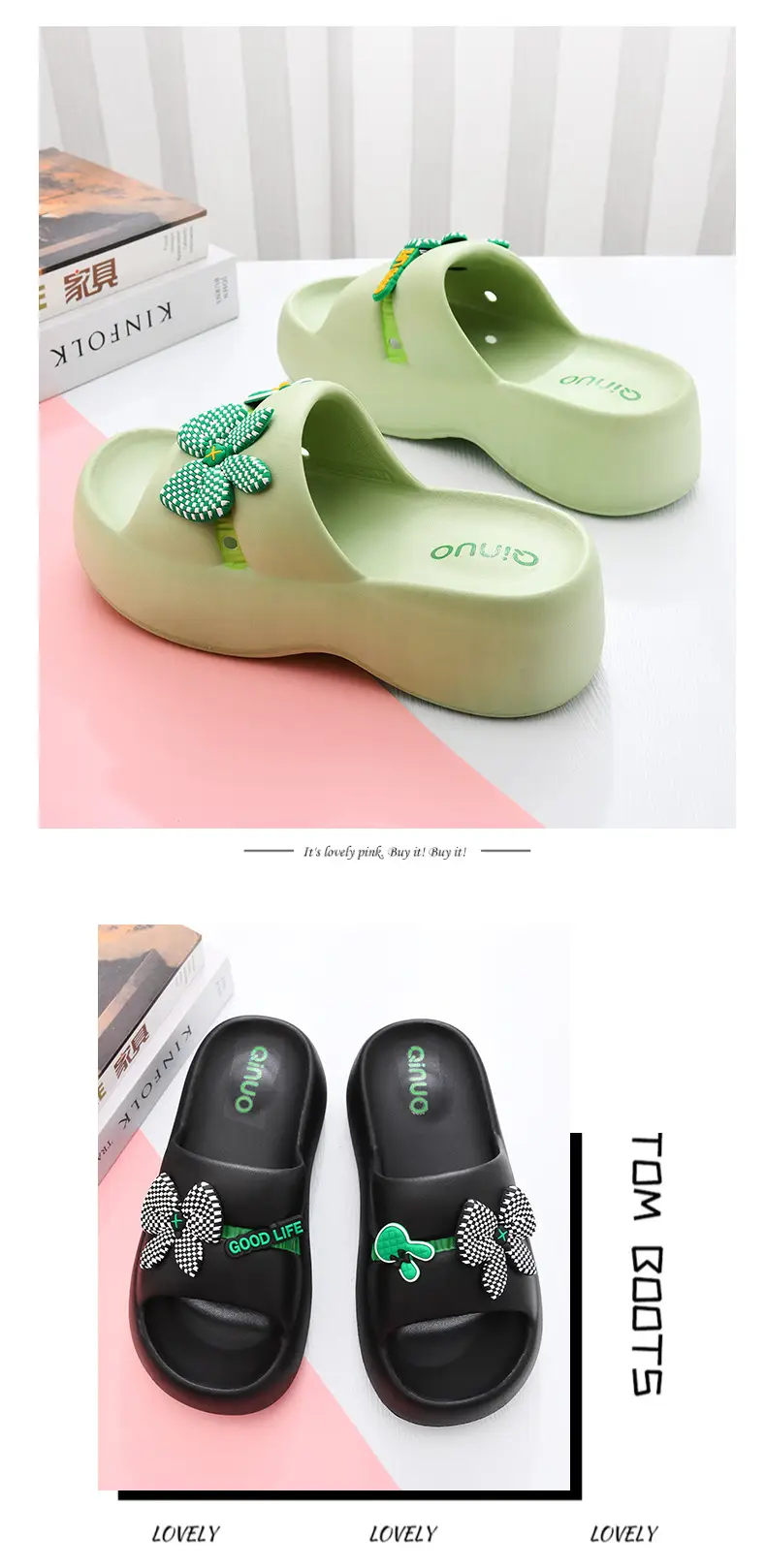 New Slippers Women's Non-slip EVA Height-raising Super Thick Bottom Home Fashion Super Soft Feeling Shit-on-Shit Wear Inside and Outside — feature 13