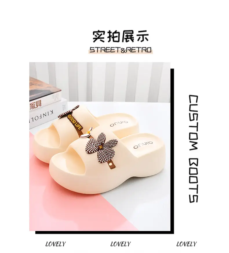 New Slippers Women's Non-slip EVA Height-raising Super Thick Bottom Home Fashion Super Soft Feeling Shit-on-Shit Wear Inside and Outside — feature 7