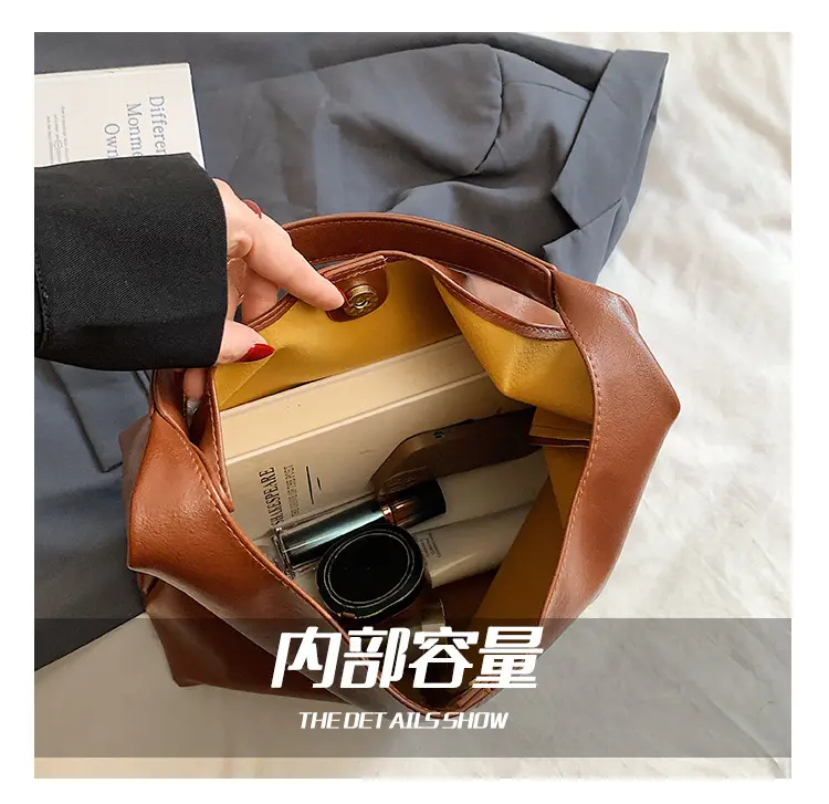 Large Capacity Leather Shoulder Bag for Women — feature 11