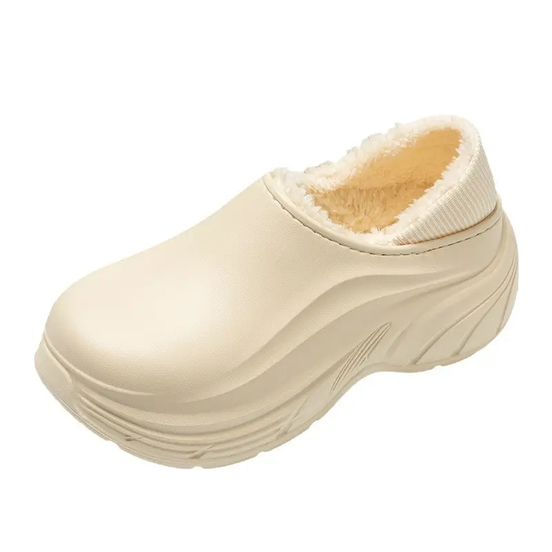 Women Cotton Slippers Warm Fleece Lined Thick Soled - Image 7