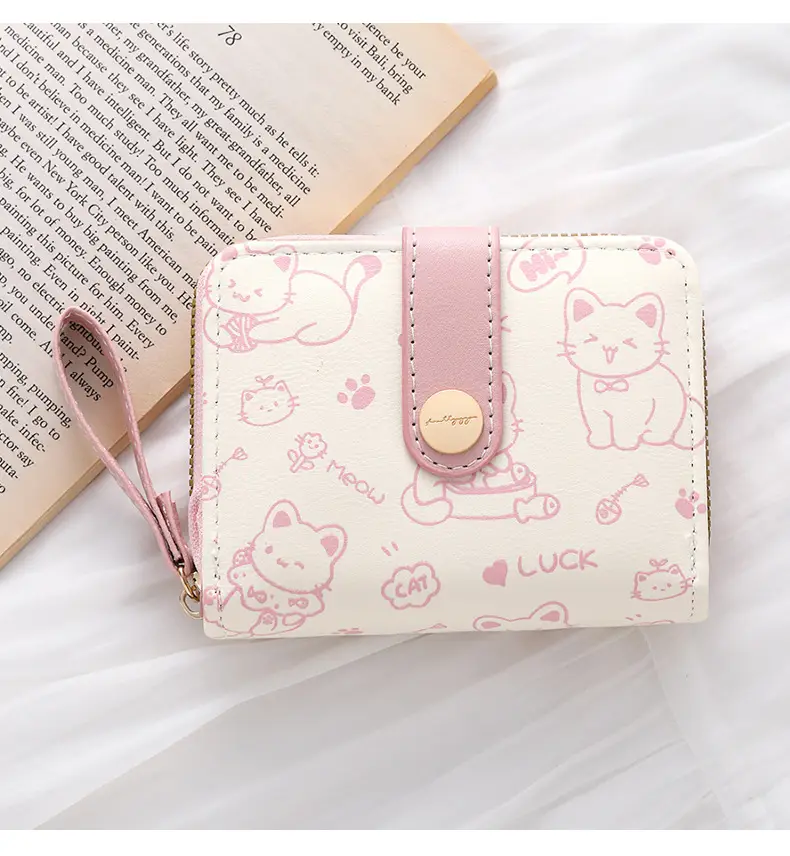 Cute Japanese Style Women's Pocket Belt Wallet with Buckle — feature 10