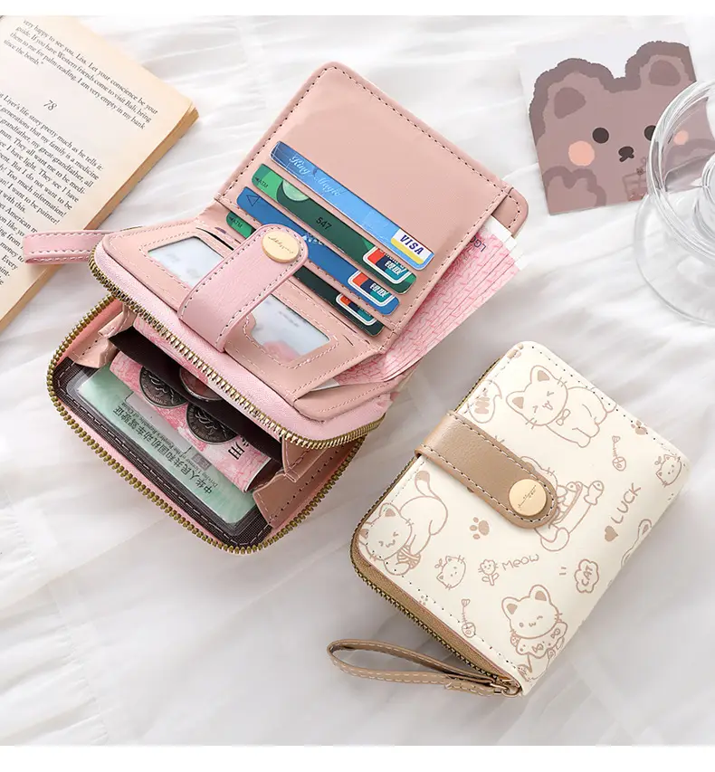 Cute Japanese Style Women's Pocket Belt Wallet with Buckle — feature 14