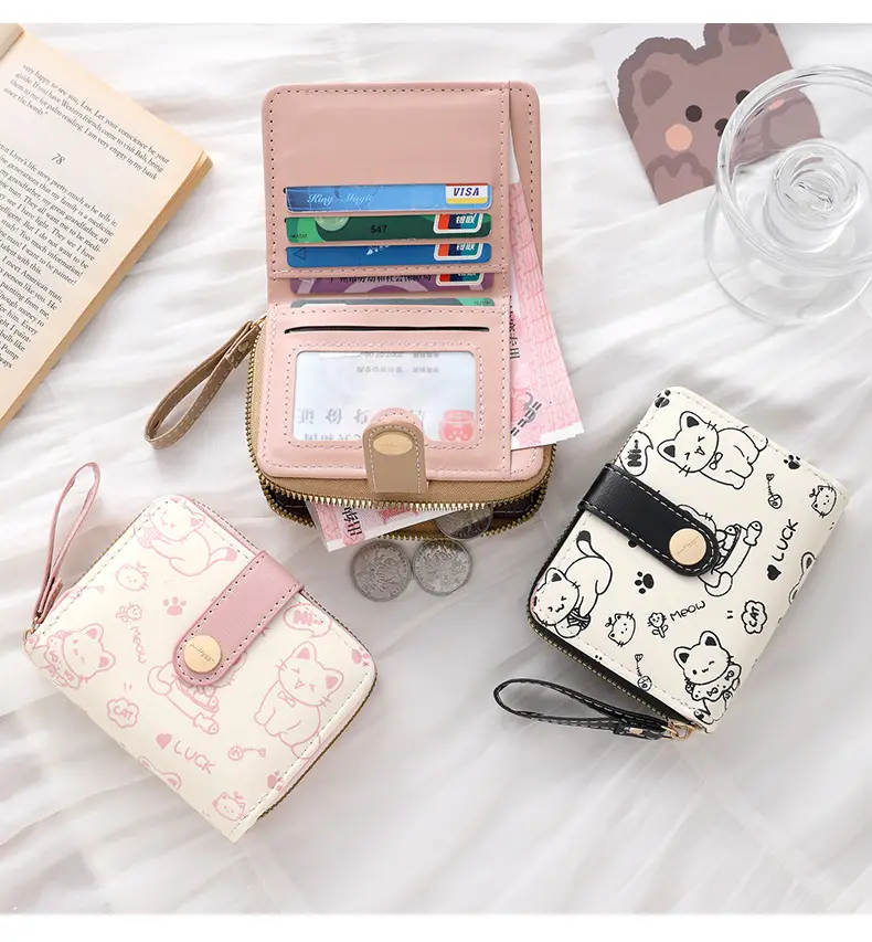 Cute Japanese Style Women's Pocket Belt Wallet with Buckle — feature 16