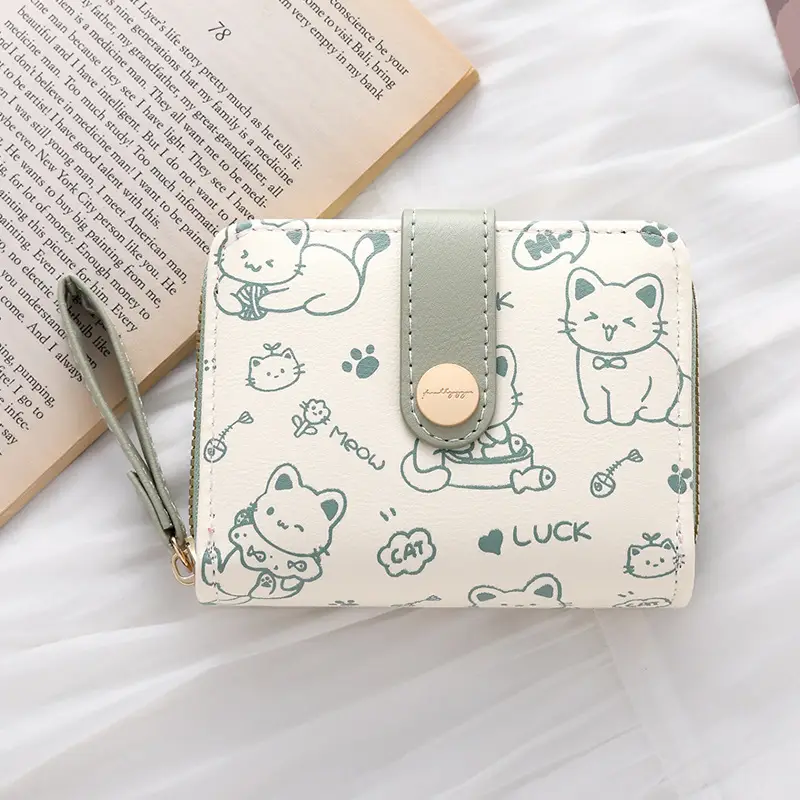 Cute Japanese Style Women's Pocket Belt Wallet with Buckle - Image 3