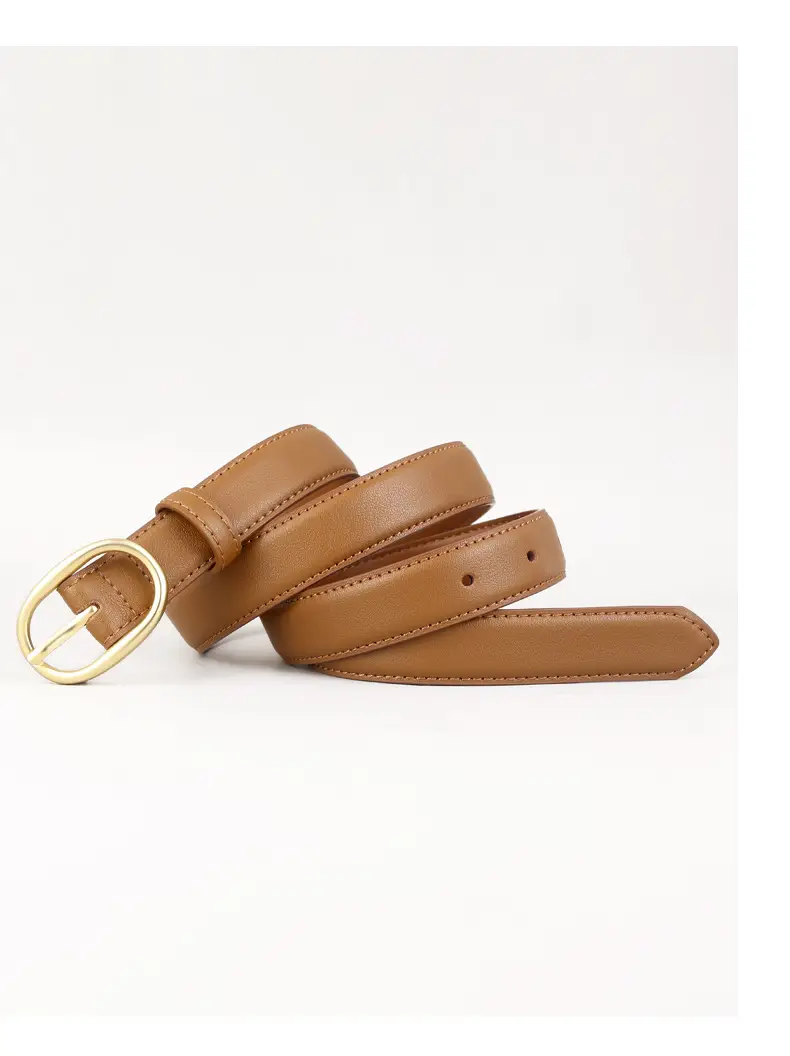 Women Genuine Leather Belt Black Gold Buckle Wholesale — feature 10