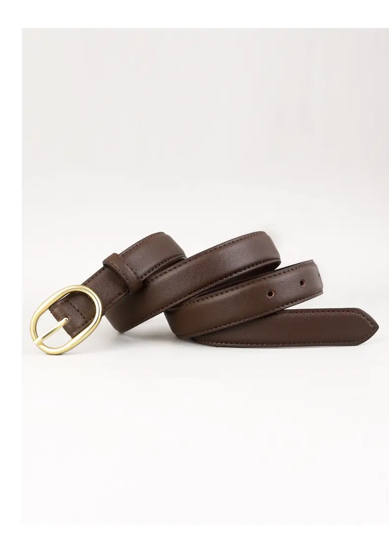 Women Genuine Leather Belt Black Gold Buckle Wholesale — feature 11