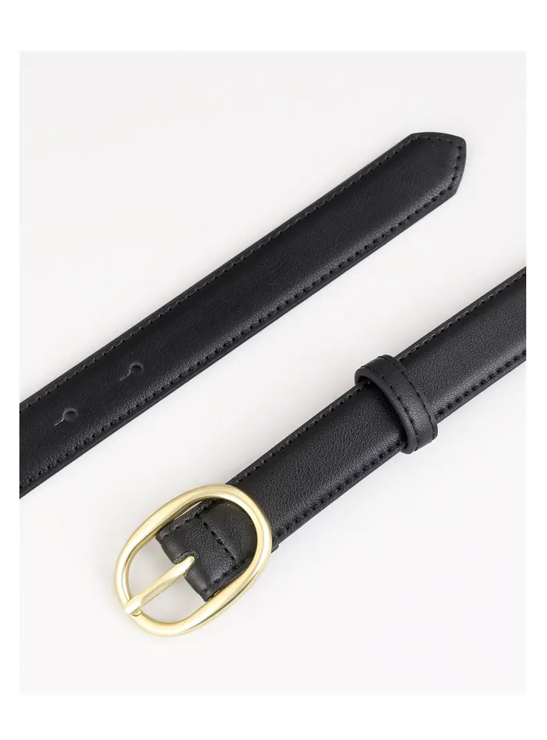 Women Genuine Leather Belt Black Gold Buckle Wholesale — feature 13