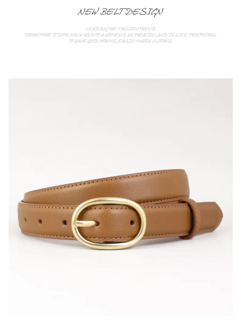 Women Genuine Leather Belt Black Gold Buckle Wholesale — feature 20