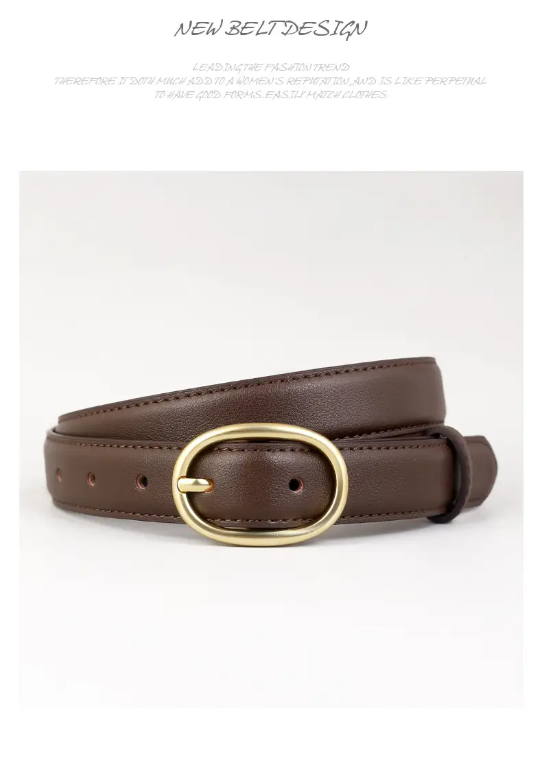Women Genuine Leather Belt Black Gold Buckle Wholesale — feature 21
