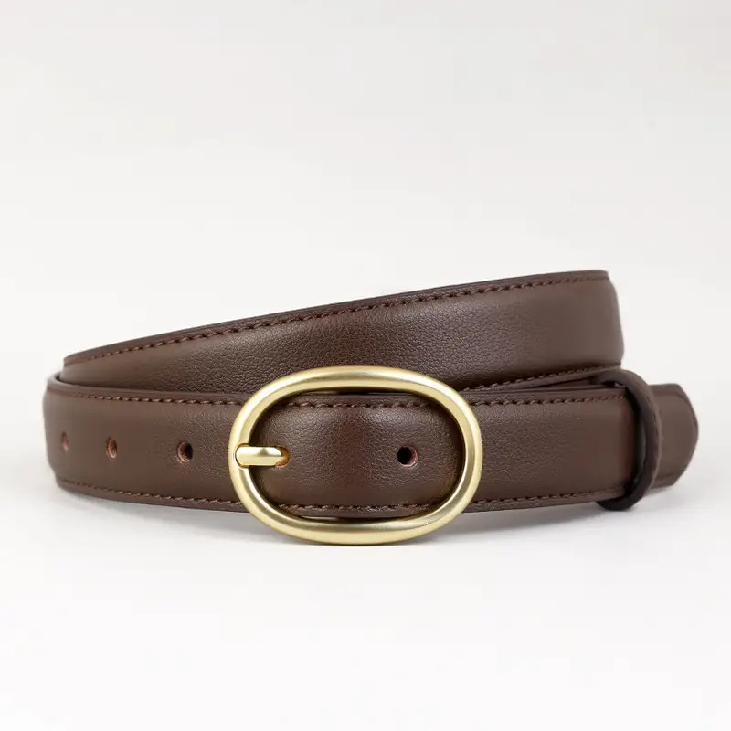 Women Genuine Leather Belt Black Gold Buckle Wholesale - Image 2