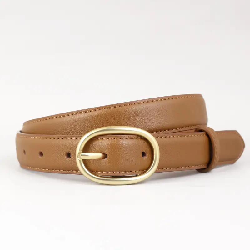 Women Genuine Leather Belt Black Gold Buckle Wholesale - Image 3