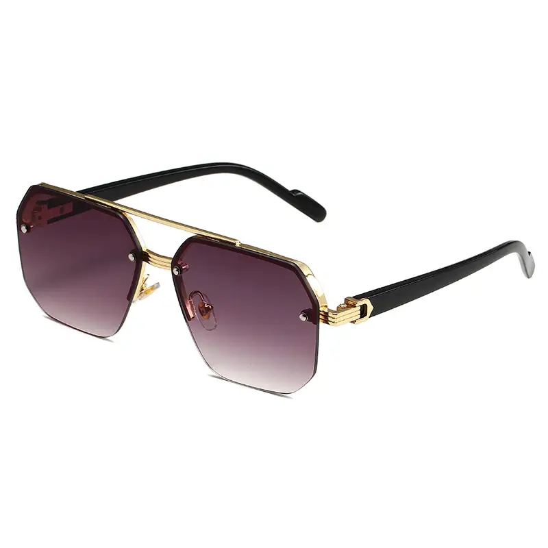 2024 Square Aviator Sunglasses European American Half Frame - Image 2