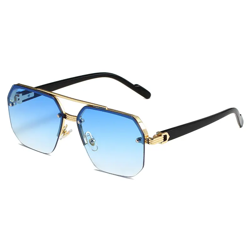 2024 Square Aviator Sunglasses European American Half Frame - Image 4