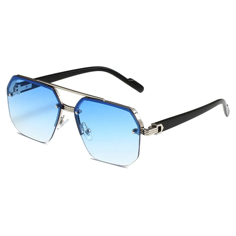 2024 Square Aviator Sunglasses European American Half Frame - Image 5