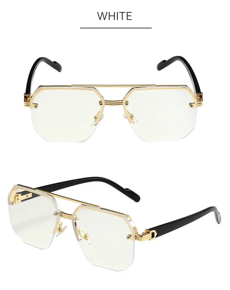2024 Square Aviator Sunglasses European American Half Frame — feature 14