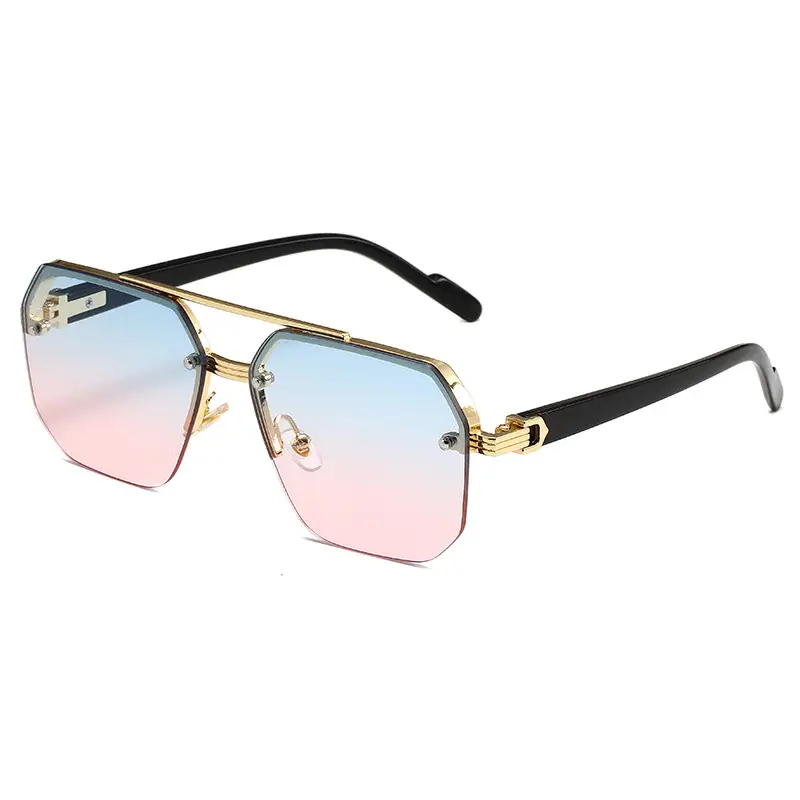 2024 Square Aviator Sunglasses European American Half Frame - Image 7
