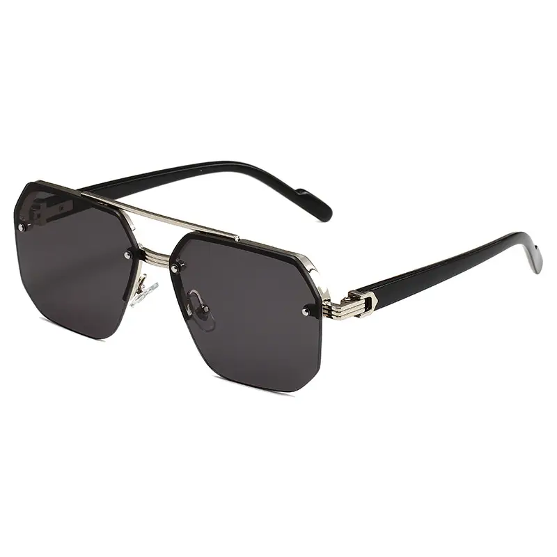 2024 Square Aviator Sunglasses European American Half Frame - Image 9