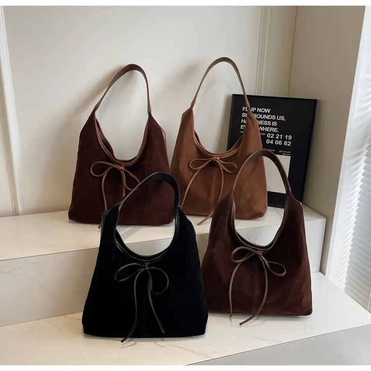 Women's Suede Shoulder Bag Brown Large Capacity — feature 14