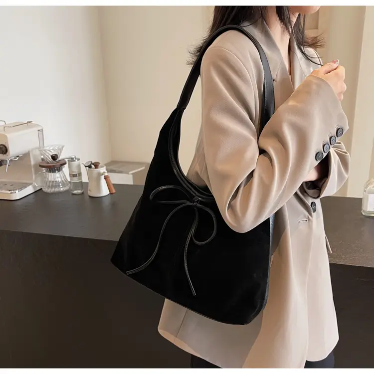 Women's Suede Shoulder Bag Brown Large Capacity — feature 15