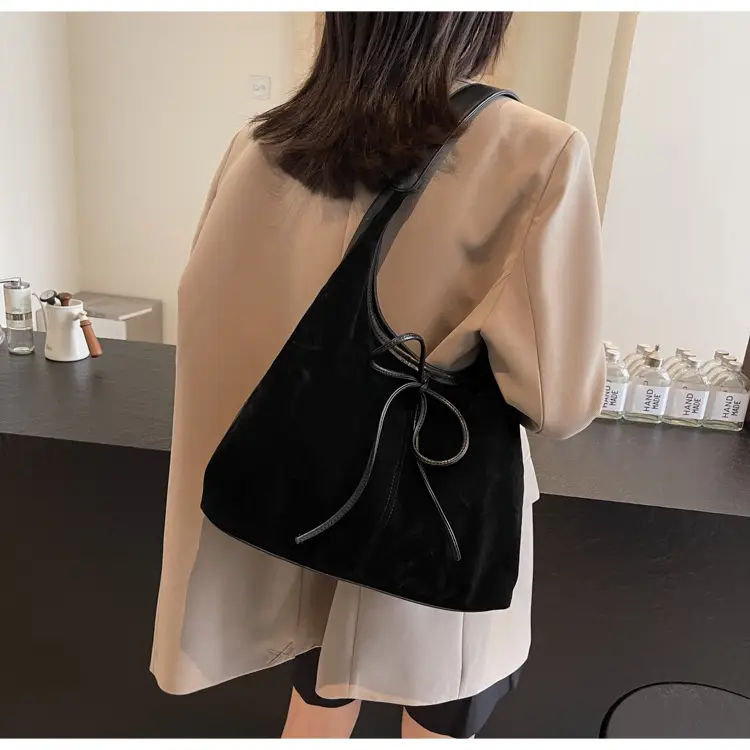 Women's Suede Shoulder Bag Brown Large Capacity — feature 18