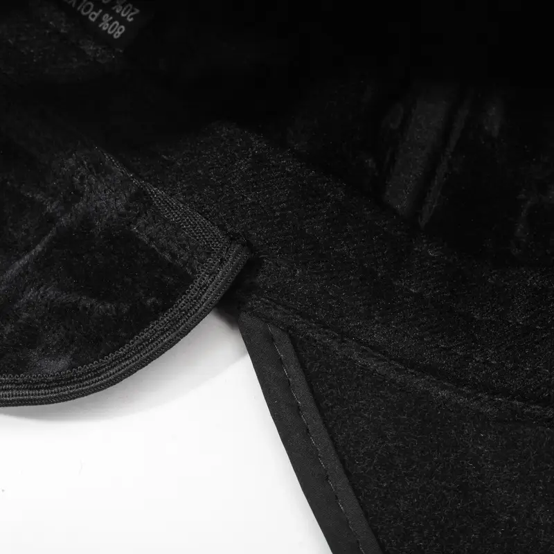 Black Fleece Lined Winter Ear Protection Cap for Men