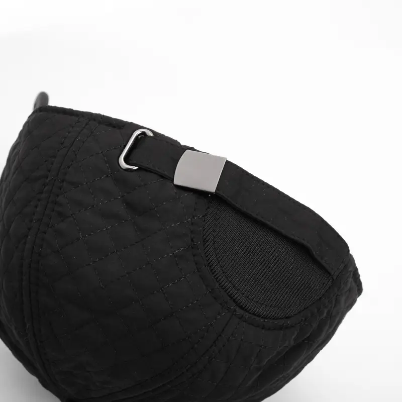 Black Fleece Lined Winter Ear Protection Cap for Men