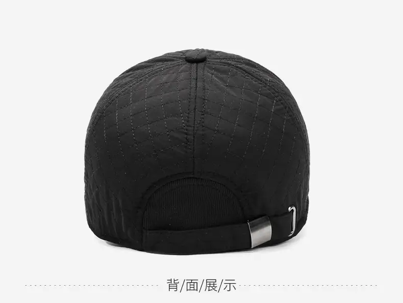 Black Fleece Lined Winter Ear Protection Cap for Men — feature 10