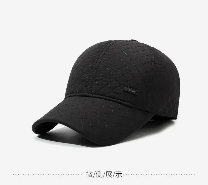 Black Fleece Lined Winter Ear Protection Cap for Men — feature 5