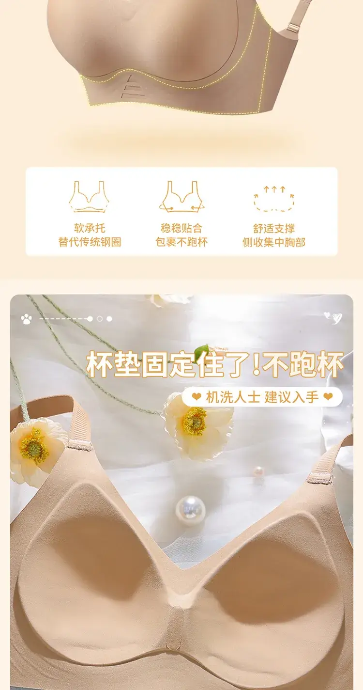 Traceless Push-up Women's Bra Non-Sensitive Widened Flank — feature 4