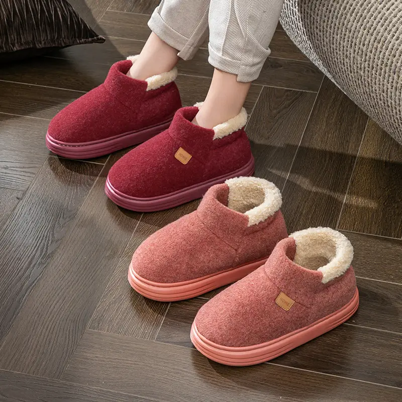 Thick-Soled Cotton Slippers for Women in Autumn and Winter 2025 New Indoor Home Warm Couple Elderly Plush Slippers for Men in Winter - Image 7