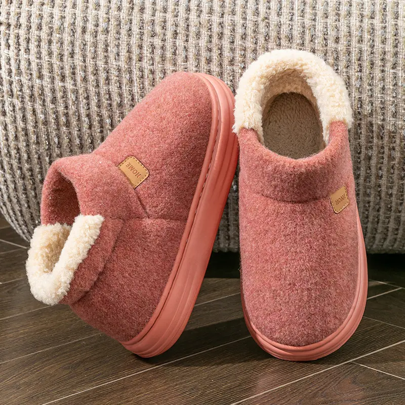Thick-Soled Cotton Slippers for Women in Autumn and Winter 2025 New Indoor Home Warm Couple Elderly Plush Slippers for Men in Winter - Image 8