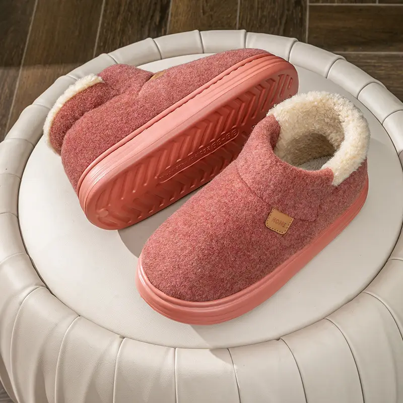 Thick-Soled Cotton Slippers for Women in Autumn and Winter 2025 New Indoor Home Warm Couple Elderly Plush Slippers for Men in Winter - Image 9