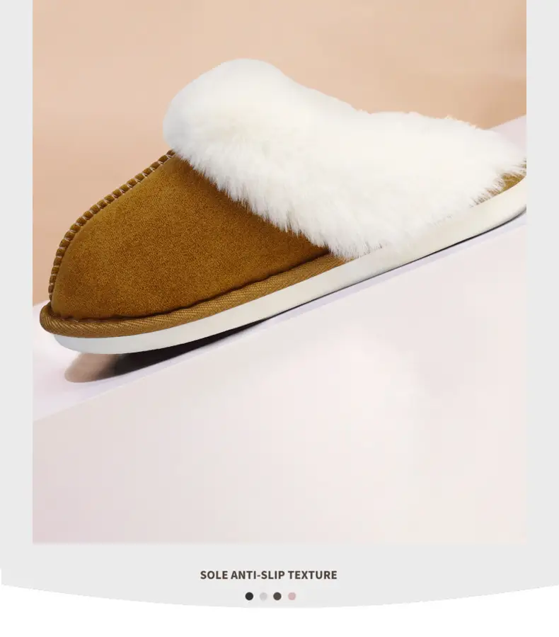 Cross-border Mao Mouth Slippers Temhiyin Home Non-slip TPR Bottom Fashionable Simple Mao Mouth Slippers Cotton Slippers for Women — feature 9