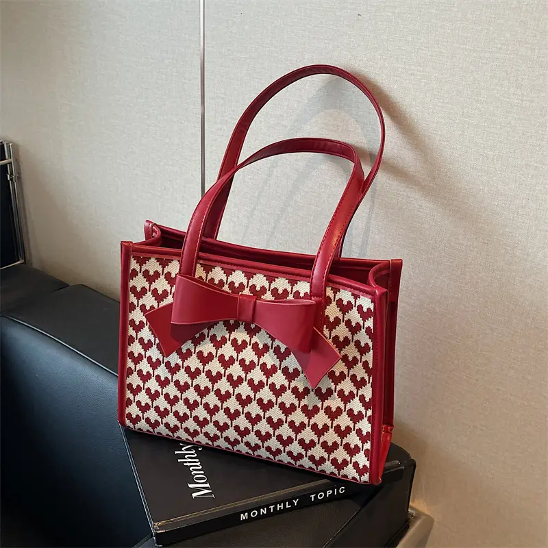 Red Bow Shoulder Bag for Women 2024 New - Image 2